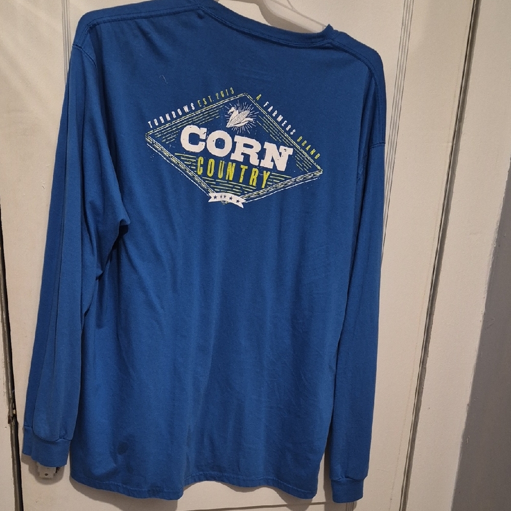 Unisex TURNROWS Blue Long Sleeve Corn Country Shirt...LIKE NEW
